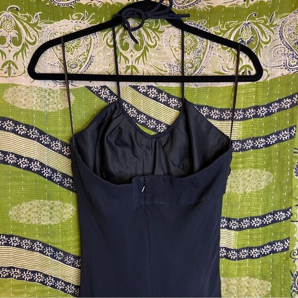 Express Black %100 Silk Halter Top Cocktail Dress Size 6 - Picture 7 of 14